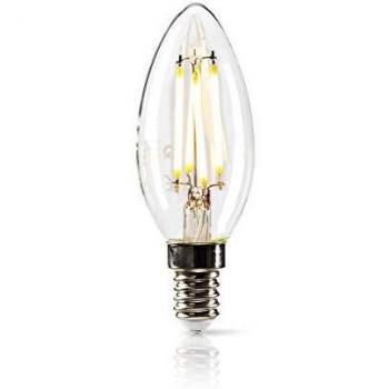 NEDIS LEDBDFE14CAN02 Bombilla de Filamento LED Atenuable E14 de Estilo Retro | Vela | 4,8 W | 470 LM