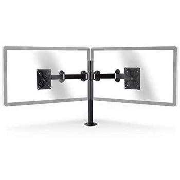 Soporte de Doble Monitor Ergonómico | Brazo de Monitor Doble | Movimiento Completo | Negro | Compatible con Pantallas de 14 a 24 Pulgadas
