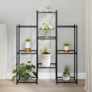 vidaXL Flower Stand 83x25x100 cm Black Iron