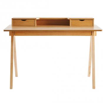 Escritorio con almacenaje de madera clara 120 cm PULITO