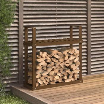 Leñero de madera maciza de Douglas 110x35x108,5 cm estante para leña Color Douglas natural, Pino natural, Pino blanco y Pino marrón miel