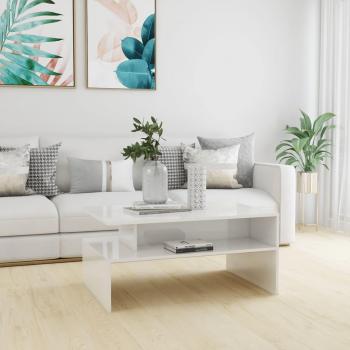 Mesa de centro Lis rectangular diseño irregular blanco brillo 42,5x90x60 cm