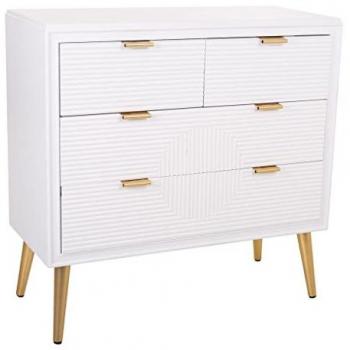 Cómoda Romántica de Madera Blanca 80x37x78 cm