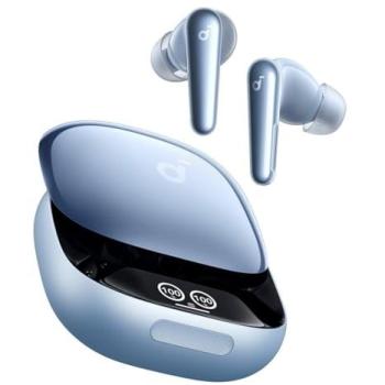 Auriculares In-Ear True Wireless Soundcore Liberty 4 Pro - Bluetooth con Micrófono y Cancelación Activa de Ruido - Color Azul Claro Brillante