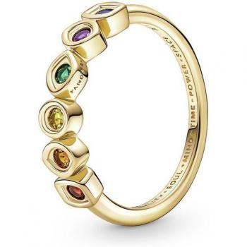 Anillo Gemas del Infinito de Los Vengadores - Pandora, Recubrimiento Oro 14K, 48 Cristales Dorados