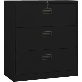 Armario archivador de acero negro 90x46x103 cm