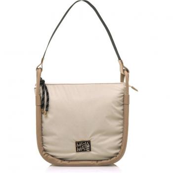 Mariamare Bolso de Hombro Cord Beige con Perfil Reforzado y Cierre de Cremallera para Mujer