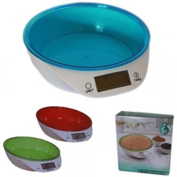 Balanza de Cocina Digital de Precisión 1g a 5kg con Tare y Estante Colorido