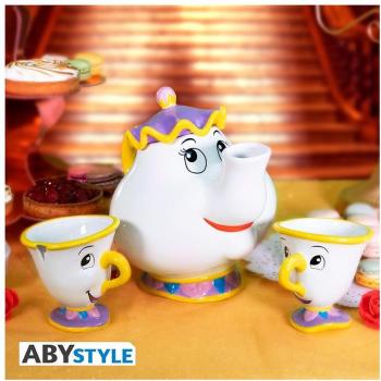 Set Tetera y 2 Tazas Disney La Bella y la Bestia Modelo Sra. Potts, Chip & Samovar