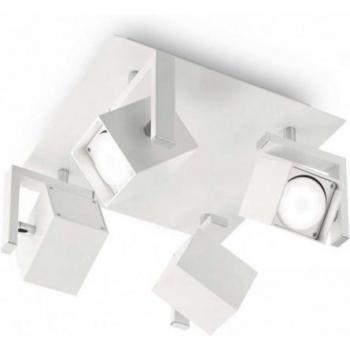 Plafón de techo MOUSE blanco con 4 focos, ideal para iluminación moderna y funcional