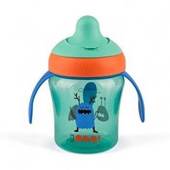 Suavinex - Vaso Aprendizaje Bebé BOOO. Con Boquilla Rígida y Asas Removibles. Para Bebés +6 Meses. Apto Para Lavavajillas. 200ml, Color Verde