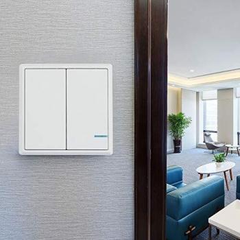 Interruptor Inalámbrico Doble con Sensor Wi-Fi Blanco IP54
