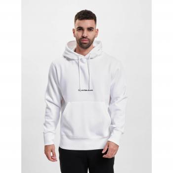 Calvin Klein Men's Chic White Fleece Hooded Sweatshirt - Size M