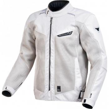 Chaqueta de Moto Macna Empire Gris Claro - Textil Impermeable, Talla XS