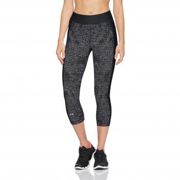 Under Armour UA HG Print Armour Capri Leggings, Mujer, Negro