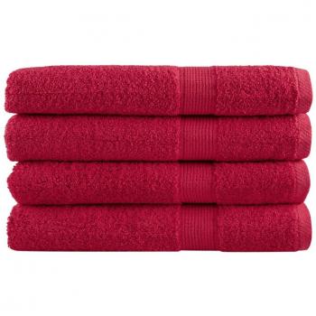 Toallas premium 4 uds 100% algodón 100x200 cm 600 gsm Color Marrón, Morado, Naranja y Rojo
