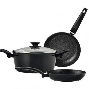 Fagor BATERIA Vivant. Batería 4 Piezas Antiadherente Doble Capa, Aluminio Forjado de 3 mm Espesor, Compatible con Toda Clase Cocina, inducción, Fondo difusor de Acero Inoxidable. Apta lavavajillas