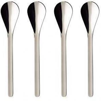 Set de 4 cucharas de café Villeroy & Boch Coffee Passion, acero inoxidable y porcelana