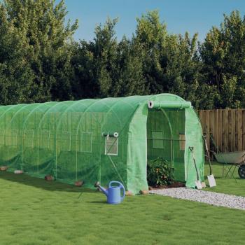 Invernadero con marco de acero verde 40 m² 20x2x2 m