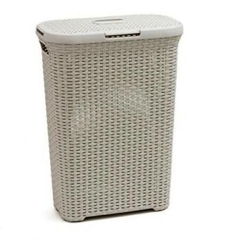 Cubo Organizador Multiusos de 40 Litros con Tapa, Estilo Natural en Color Crema para Almacenamiento de Ropa y Objetos Diversos