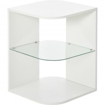 Mesita Auxiliar Haruai Homcom 3 Estantes Blanco 56X40x40 cm