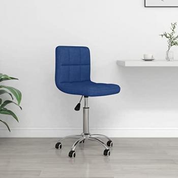 Silla de oficina giratoria de tela azul vidaXL