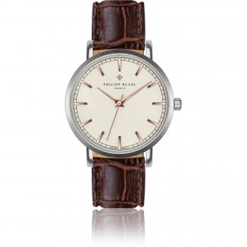 Philipp Blanc Basel Brown Crocodile Leather Watch 40mm
