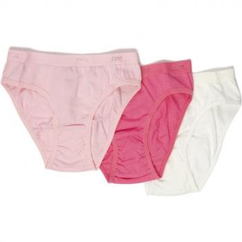 Pack de 3 bragas de niña de algodón con cintura elástica en rosa y nácar