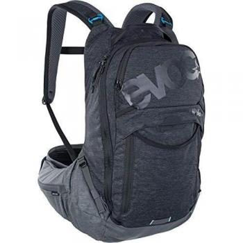 Mochila Protegida Evoc Trail Pro 16L con Protector LITESHIELD PLUS, Compartimento para Hidratación de 3L y Cinturones Amplios - Negro/Gris Carbono