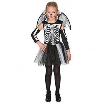 Fyasa 706459-T01 Disfraz de esqueleto para niña de 4 a 6 años, multicolor, mediano