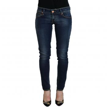 Blue Cotton Low Waist Skinny Women Casual Jeans - W26