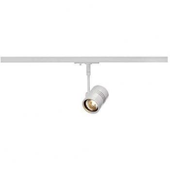 Spot BIMA 1 para carril de alta tensión, blanco mate, GU10, max. 50W, incluye adaptador de 1 fase