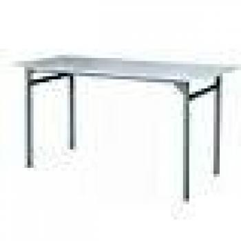Mesa plegable comunitaria desmontable 1,50 m con tablero de melamina blanca