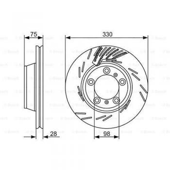 Disco de freno BOSCH 0 986 479 732, volver, ventilado, geschlitzt, altamente carbonizado, 1 pieza