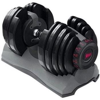 Fitness House Mancuernas ajustables - Aparato para mancuernas y musculación, color negro, 24kg ajustable