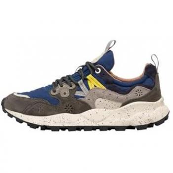 FLOWER MOUNTAIN Mens Yamano 3 Uni Suede/Nylon Trainers In Blue