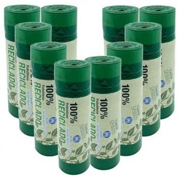 Bolsas de Basura 100% Recicladas con Autocierre - 10 Rollos de 20 Bolsas (200 Bolsas) - Capacidad 30L, Dimensiones 55x60 cm