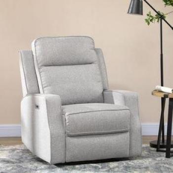 Sillón Reclinable Eléctrico HOMCOM Relax con Reclinación hasta 150°, Reposabrazos, Carga USB, Capacidad de 136 kg, Dimensiones 84x92x104 cm, Color Gris