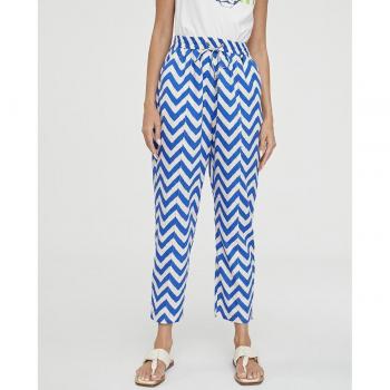 Pantalón Lola Casademunt jogging estampado zigzag azulón