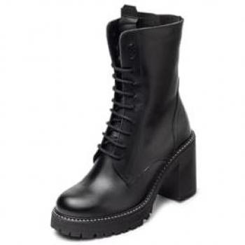 Yokono Botín de Tacón TUNA-006 Negro - Botines de tacón de mujer de piel
