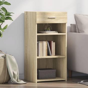 Aparador de madera multicapa roble Sonoma 45x42,5x93 cm Marrón