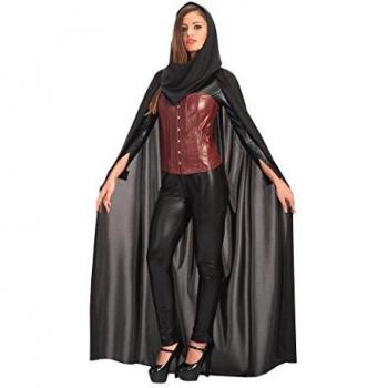 Carnival Toys - Capa de jersey con capucha, 140 cm, color negro