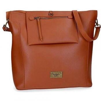 Pepe Jeans Angelica - Bolso para Mujer, Marrón, 35 cm