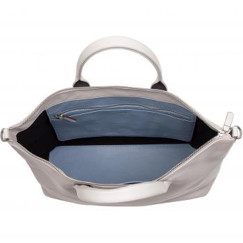 Dudu - Bolso de mano multiposición mediano de piel con cremallera, elegante, cuero genuino, incluye dos asas