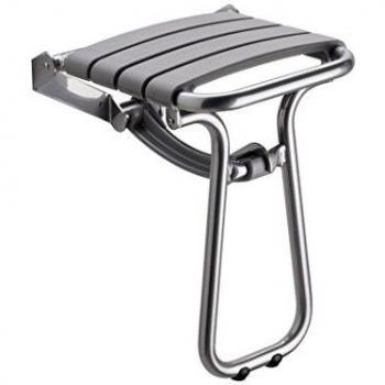 Asiento de Ducha Plegable Pellet con Soporte Automático, Altura 500 mm, Color Gris