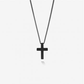 Collar de Hombre Mateo Cruz Lisa en Acero Negro Radiant