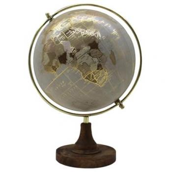 Globo Decorativo Mundo Gris Redondo 32x23x20cm ORIGEN Home Decor