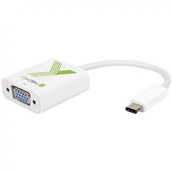 Adaptador USB-C 3.1 a VGA M/hembra, 0,15m, blanco
