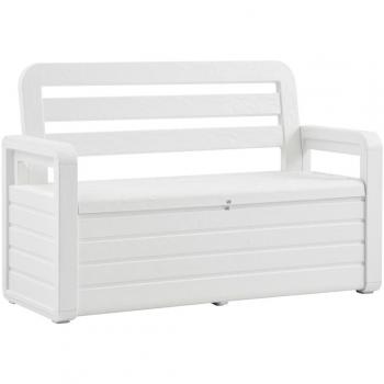 White Plastic Garden Storage Bench 52.2