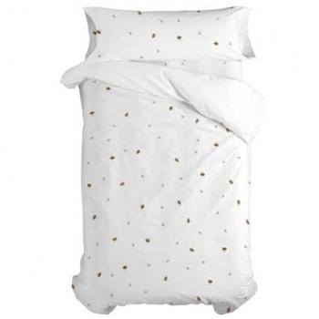 Juego de funda nórdica HappyFriday Mini Honey Multicolor Cama de 80 2 Piezas, 100% Algodón, Calidad de 150, dimensiones 140x200 cm